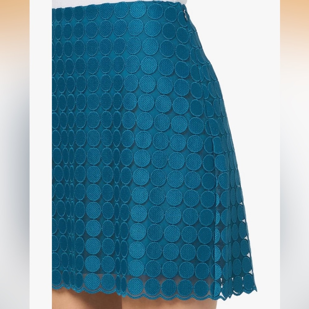 NWT Trina Turk Rico Teal Blue Dot Mini Skirt - Picture 3 of 9